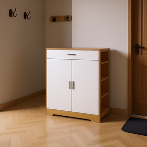 Mobiletto Portascarpe con 1 Cassetto e 4 Ripiani Regolabili, Organizzatore Autoportante per Ingresso, Design Moderno e Minimalista - Product Image 2