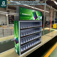 Présentoir mural métallique personnalisé pour cigarettes et tabac, idéal pour les magasins de tabac en Moyen-Orient et en Afrique