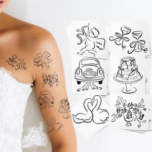 Customized Waterproof Skin Friendly <b>Temporary</b> Tattoo Sticker for Bridal Wedding Ceremony and Romantic Themed Party Decorations - Product Image 1