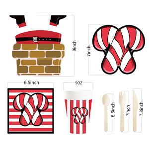 DAMAI Christmas-themed Paper Plate Set Santa Claus Paper Plate Set Christmas Candy Paper Plate Set - Product Image 5