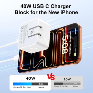 Adaptador para <span class=keywords><strong>iPhone</strong></span>, <span class=keywords><strong>Cargador</strong></span> Rápido USB C de 40W para <span class=keywords><strong>iPhone</strong></span> 17/16/16 Pro/16 Pro Max/15/15 Plus/15 Pro/15 Pro Max - Product Image 2