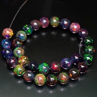Welo éthiopien opale noire 3mm naturel de bonne qualité forme unie perles de pierres précieuses en vrac multi-brins de feu fabrication de bijoux en gros