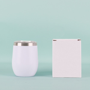 Tasses à vin sans pied à double paroi DD3892 avec couvercles pour cocktails à café Champaign Gobelets à vin en acier inoxydable isolés de 12oz - Product Image 5