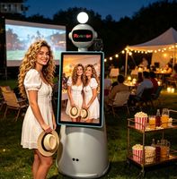 Cabina de Fotos Robótica Auto Magic Ramble con Pantalla Táctil, Luces LED, Control Inalámbrico USB/Bluetooth/Wi-Fi e Impresión Instantánea para Bodas