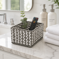 Paniers de rangement multifonctionnels en corde de papier tressée bicolore, design géométrique moderne et minimaliste, carrés/ovales, pour fleurs, vente en gros sur mesure