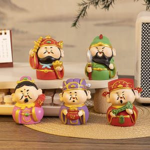 Adorno de resina de los cinco dioses de la riqueza, escultura redonda, decoración artística para el hogar y la oficina, regalo para el Festival de Primavera - Product Image 3