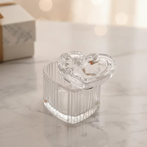 Customizable Wholesale Bowknot Heart-shaped Decoration Glass Elegant Style <b>Dressing</b> <b>Table</b> Jewelry <b>Storage</b> Jewelry Box <b>for</b> Rings - Product Image 5