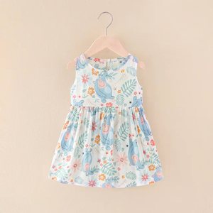 Vêtements d'été pour fillettes, robes mignonnes à imprimé floral, vêtements décontractés en coton pour enfants, prix de gros d'usine - Product Image 3