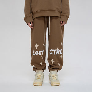 กางเกงวอร์มขายาวทรงตรงขากว้างเอวยางยืดผ้าหนา 500 GSM สไตล์สตรีทแวร์สำหรับผู้ชาย ผลิตโดย Manufacturer - Product Image 1