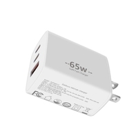 Pengisi Daya Ponsel 3-Port Pengisian Cepat GaN 65W Port Tipe-C USB PD3.0 Pengisi Daya Dinding Pengisian Cepat untuk Laptop/iPhone/iPad Ponsel