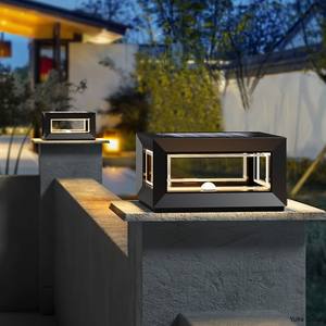 Lampe à colonne solaire LED, éclairage extérieur étanche IP65, alimentation CC, télécommande, lampadaire pour jardin et villa, parc - Product Image 1