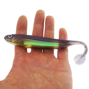 Flash J Shad Swimbait 5" 12.6g Black Pearl Soft Plastic Fishing Lures with 3D fishing eyes swimbait