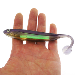 Flash J Shad Swimbait 5 "12,6G Black Pearl Señuelos de pesca de plástico suave con ojos de pesca 3D swimbait señuelos suaves pesca