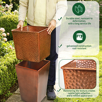 Jardinière carrée conique en métal de 71 cm de haut, en acier galvanisé, pour la décoration intérieure et extérieure, jardin, terrasse, portail.