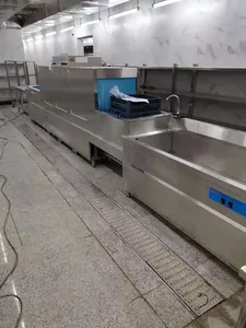 Lavaplatos comercial de alta eficiencia para uso en la escuela, transportador automático para comedor, gran restaurante, directo de fábrica