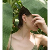 Boucles d'oreilles pendantes JINYOU 9056 tendance en acier inoxydable plaqué or 18K PVD avec zircon cubique coloré pour femmes