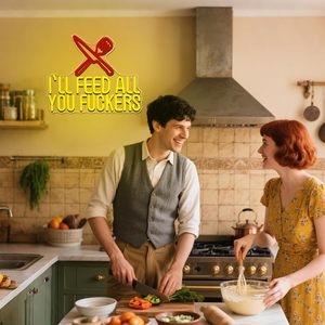 Insegna al Neon 'I'll Feed All You Fuckers' Divertente per Cucina, Insegna LED per Decorazione Murale, Luci al Neon Personalizzate - Product Image 5