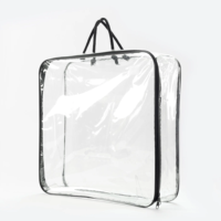 Sac d'emballage en PVC souple transparent avec fermeture éclair et fil d'acier