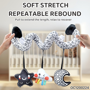 Noir et blanc bébé rotatif bébé développement doux spirale en peluche bébé jouets sensoriels <span class=keywords><strong>3</strong></span> à 6 <span class=keywords><strong>mois</strong></span> <span class=keywords><strong>pour</strong></span> berceau landau suspendu en gros - Product Image 4