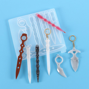 DIY Sở Thích Handmade Pha Lê Epoxy Khuôn Ma Thuật Wand Nhựa Keychain Gương Silicone Khuôn Ngón Tay Hổ Silicone <span class=keywords><strong>Ring</strong></span> Bìa Khuôn - Product Image 4