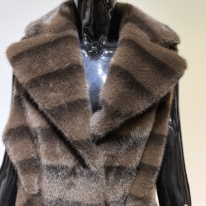 Gilet <span class=keywords><strong>in</strong></span> Finta Pelliccia di <span class=keywords><strong>Visone</strong></span> da Donna con Cintura, Elegante Cappotto Invernale Senza Maniche - Product Image 4