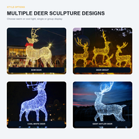 Luz LED Grande con Motivo de Ciervo 2D 3D para Decoración Navideña de Calles y Centros Comerciales al Aire Libre