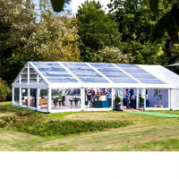 Carpa de Lujo para Fiestas al Aire Libre, Comercial, con Techo Transparente, para Bodas, de 20x30, 30x40, 30x50, 40x60, 40x80, 40x100m, con Capacidad para 400 Personas