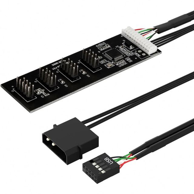 9Pin USB2.0 to 4 X 9Pin Ports Extension Splitter USB 2.0 Header Internal USB Hub Splitter