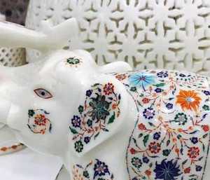 ANURAG HANDICRAFT High Quality Handcrafted Marble <b>Elephant</b> Statue Animal Figurine Home <b>Decoration</b> Vastu Feng Shui Gift India - Product Image 4