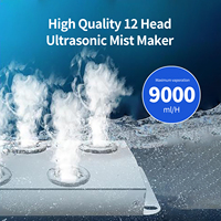 Brumisateur ultrasonique industriel 10-12 têtes humidificateur étang brumisateur eau jardin atomiseur à ultrasons brumisateur ultrasonique brumisateur