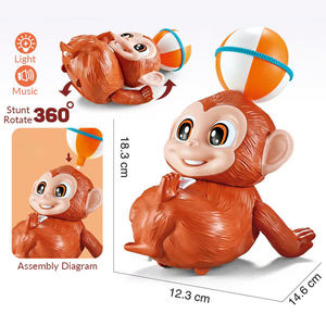 ของเล่นลิงพลาสติกน่ารักแบบการ์ตูน หมุนได้ 360 องศา พร้อมไฟและเสียงเพลง สำหรับเด็ก เป็นของขวัญ - Product Image 3