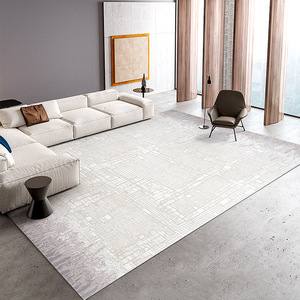 Tapis tissé à la machine Wilton, motif géométrique rectangulaire, moderne, pour salon, résistant aux taches, facile à nettoyer - Product Image 4