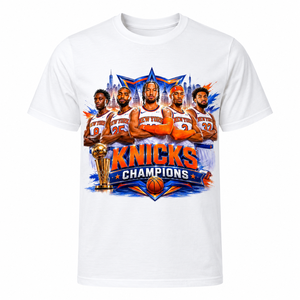 <span class=keywords><strong>Camiseta</strong></span> con diseño de campeones de <span class=keywords><strong>baloncesto</strong></span> de los <span class=keywords><strong>New</strong></span> <span class=keywords><strong>York</strong></span> <span class=keywords><strong>Knicks</strong></span>, <span class=keywords><strong>camiseta</strong></span> informal de algodón para hombre y mujer - Product Image 1