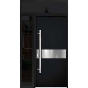 Moderna <span class=keywords><strong>porta</strong></span> in acciaio inox con ingresso principale <span class=keywords><strong>porta</strong></span> di sicurezza <span class=keywords><strong>porta</strong></span> in acciaio con sidelite destra specchio di poppa - Product Image 5