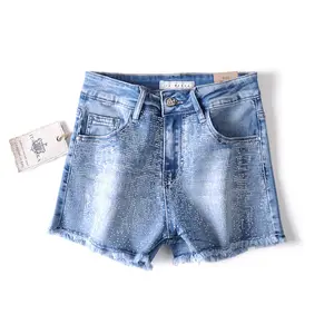 Professional ODM OEM Women Hot sell high-Waisted Jeans Short Bling ladies Shorts Jeans pants