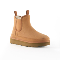 Bottes de neige Chelsea montantes en peau de mouton avec semelle extérieure en EVA – Fabricant OEM ODM
