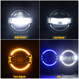 Faro Led redondo de haz alto/bajo de 7 pulgadas y 7 ", lámpara de bienvenida azul, indicador amarillo, Drl blanco para <span class=keywords><strong>Jeep</strong></span> Wrangler Jk - Product Image 2