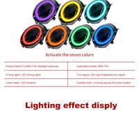 Phare JSL Styling Mini F56 2014-2019 F54 F55 F56 F57 à diodes, avec DRL et faisceau de projecteur à diodes, accessoires