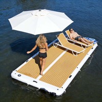 Plateforme flottante gonflable personnalisée en PVC pour yacht, jet ski, ponton, quai, usage hôtelier et de villégiature