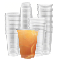 Tasse transparente en PLA bio-compostable 100% imprimée sur mesure 98mm-20oz Tasse en plastique jetable à paroi unique pour boissons froides