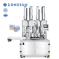 ZONESUN ZS-RSV4 automatique 4 couleurs Servo Rotor pompe crèmes cosmétiques beurre corporel fouetté tourbillon rayure pâte Machine de remplissage