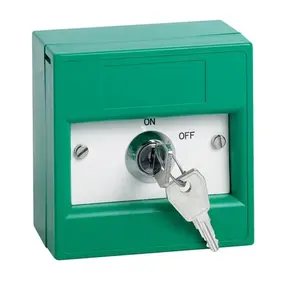 Interruptor de chave overriding, com caixa de montagem com ponto de chamada e capa de proteção