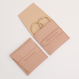 PUPPYSEW Wholesale 8*8cm PU Leather <b>Envelope</b> Pouch Jewelry Pouch Bag Ring Bracelet Necklace Bag with logo Custom - Product Image 4