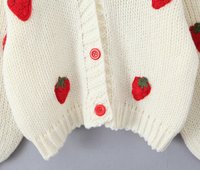 Cardigan en tricot personnalisé pour femme, à manches ballon brodées, moderne et tendance, veste d'extérieur pour l'hiver