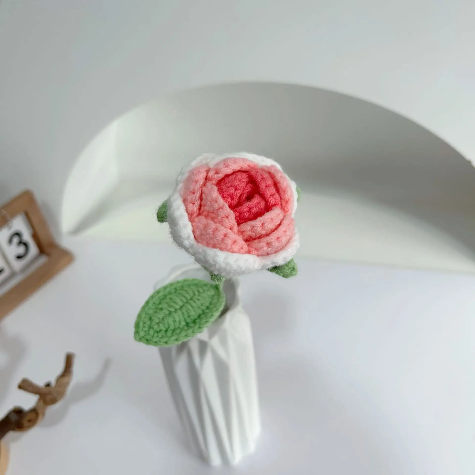 Ayoyo Oem 6.5Cm Katoenen Draad Hand Geweven Roos Boeket Simulatie Bloem Bloemen Kunstmatig