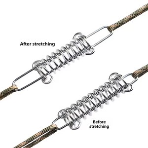 Tensor <span class=keywords><strong>de</strong></span> cuerda para tienda <span class=keywords><strong>de</strong></span> campaña con resorte, resistente y elástico, con amortiguador a prueba <span class=keywords><strong>de</strong></span> viento y fijación <span class=keywords><strong>de</strong></span> estaca para el suelo, para senderismo - Product Image 3