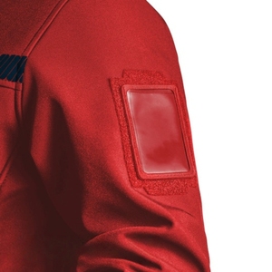 Chaqueta Incendie de seguridad para hombre Softshell roja personalizada, abrigo térmico resistente al agua, soporte informal de otoño para senderismo - Product Image 5