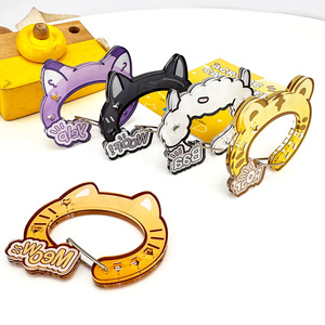 Wholesale Cute Keychain Bag Pendant Small Hollow Acrylic Mountaineering Buckle for Friends and Gift Storage-Plastic Crafts