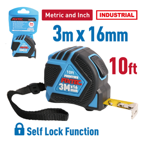 FIXTEC Regla de construcción de herramientas de alta resistencia 3m/5M/7,5 m/10m Tapeline Regla retráctil Cinta métrica de acero con <span class=keywords><strong>dos</strong></span> botones de parada - Product Image 2