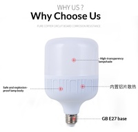 Ampoule LED à usage domestique, économie d'énergie, ultra-lumineuse, base E27/B22, lumière blanche, haute puissance, CRI 80-90, durée de vie de 40 000 heures